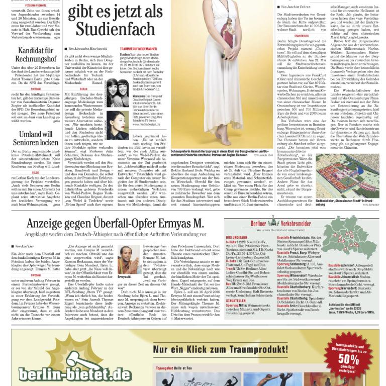 Berliner Morgenpost: Diese Mode gibt es jetzt als Studienfach