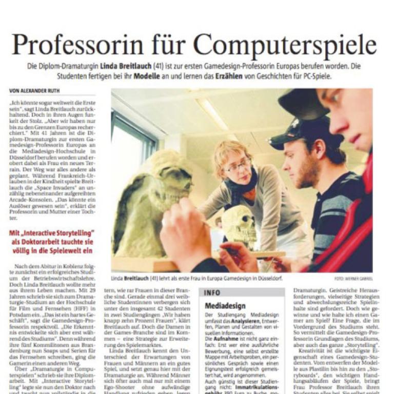 Rheinische Post: Professorin für Computerspiele