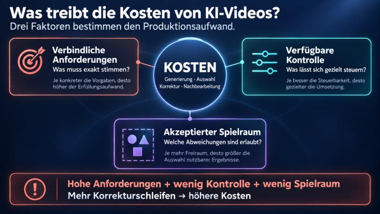 Drei Faktoren bestimmen die Kosten / Three factors drive the cost