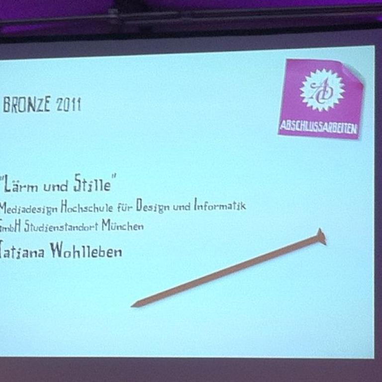 „Lärm und Stille“ gewinnt bronzenen Nagel beim ADC 2011 