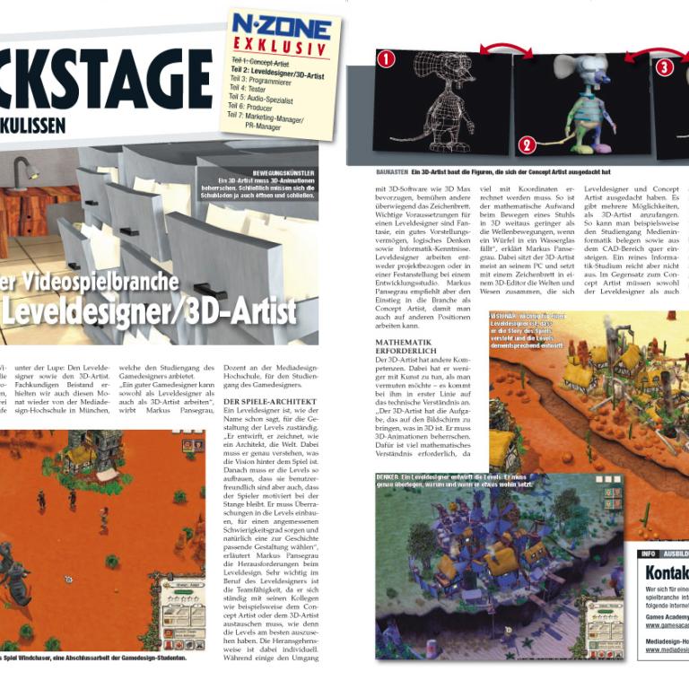 N-Zone Backstage – Jobs in der Videospielebranche: Leveldesigner & 3D-Artist