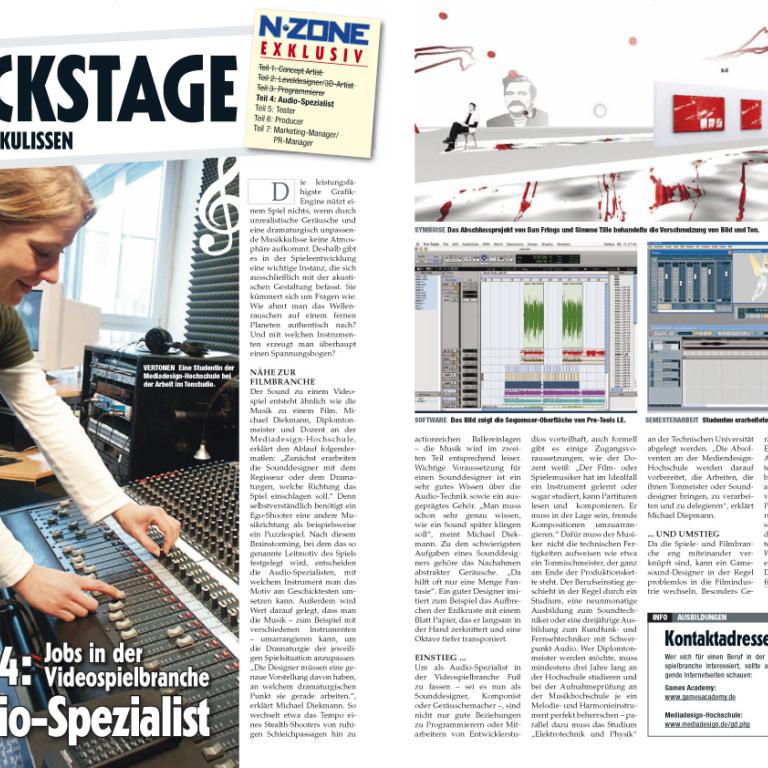 N-Zone Backstage – Jobs in der Videospielebranche: Audio-Spezialist
