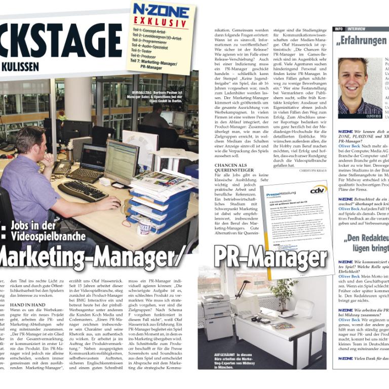 N-Zone Backstage – Jobs in der Videospielebranche: Marketing/PR-Manager