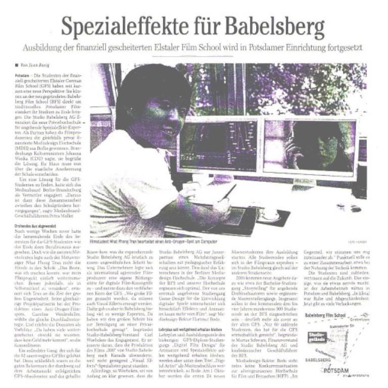 Berliner Morgenpost: Spezialeffekte für Babelsberg