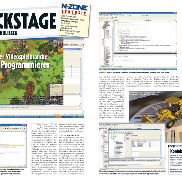 N-Zone Backstage – Jobs in der Videospielebranche: Programmierer